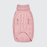 Cable Knit Dog Sweater - Pink