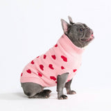 Hearts Knit Dog Sweater
