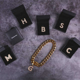 Gold Initial Letter 'C' Jewelry Tag for Dogs