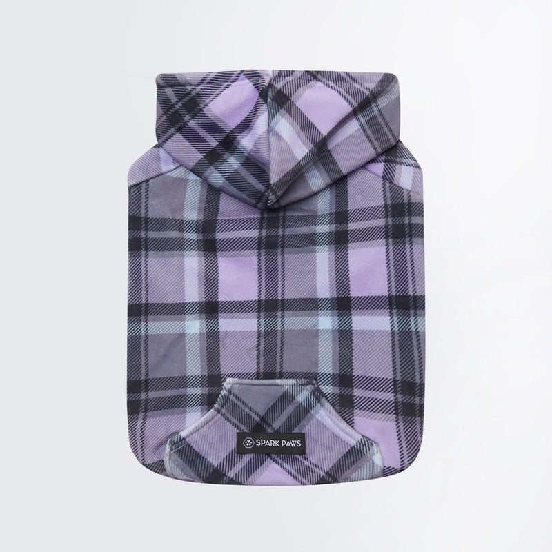 Purple Plaid Dog Hoodie