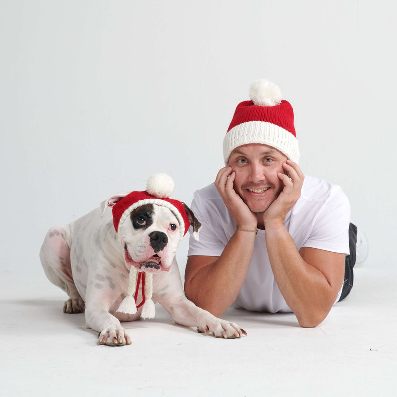 Knit Matching Human Pom Hats