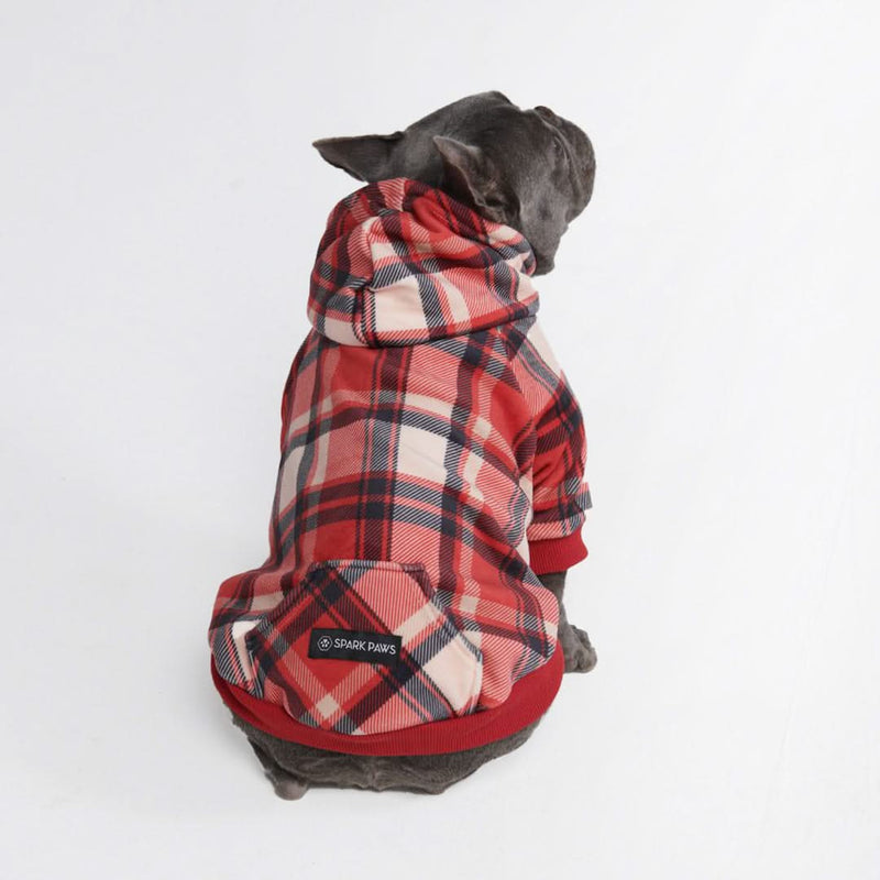 Red Plaid Dog Hoodie