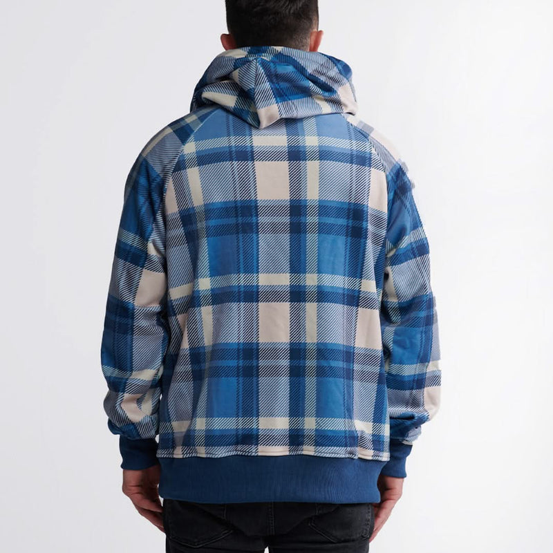 Blue Plaid Human Hoodie