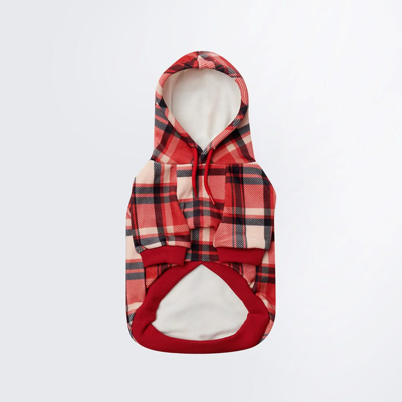 Red Plaid Dog Hoodie