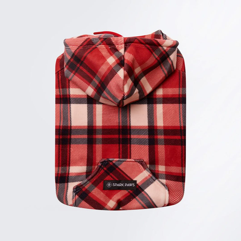 Red Plaid Dog Hoodie