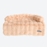 Calming Fluffy Couch Cover Dog Bed - Beige