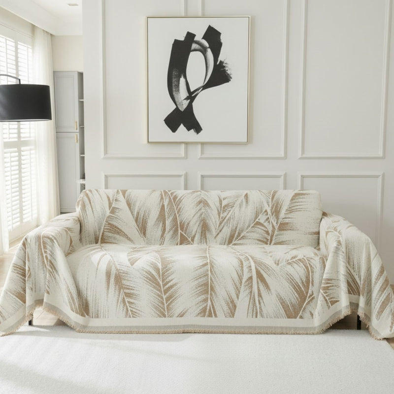 Leaves Beige Couch Cover