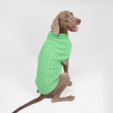 Cable Knit Dog Sweater - Mint Green