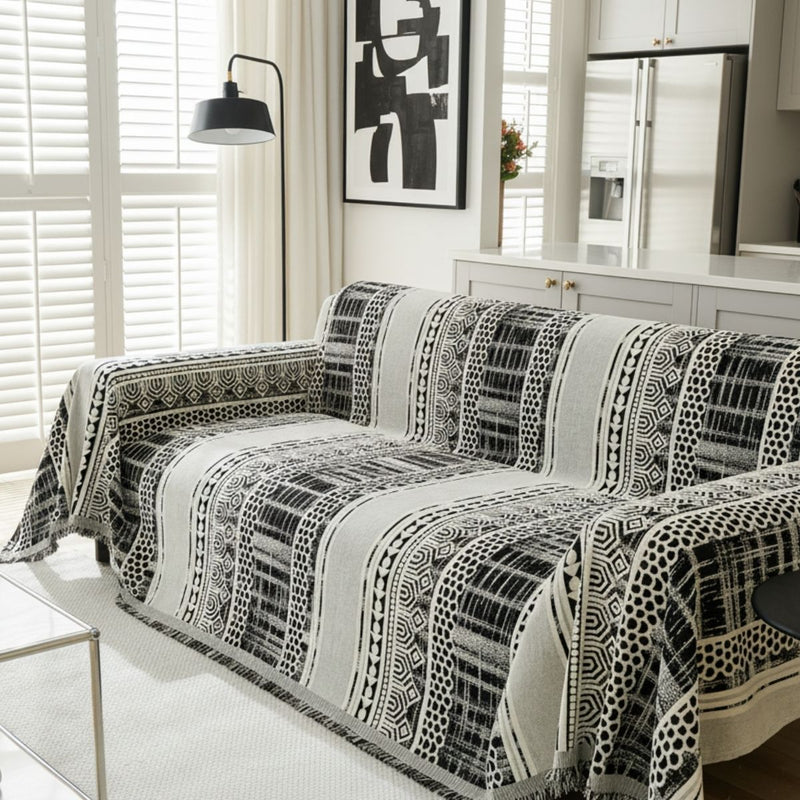 Mosaic Black Couch Cover