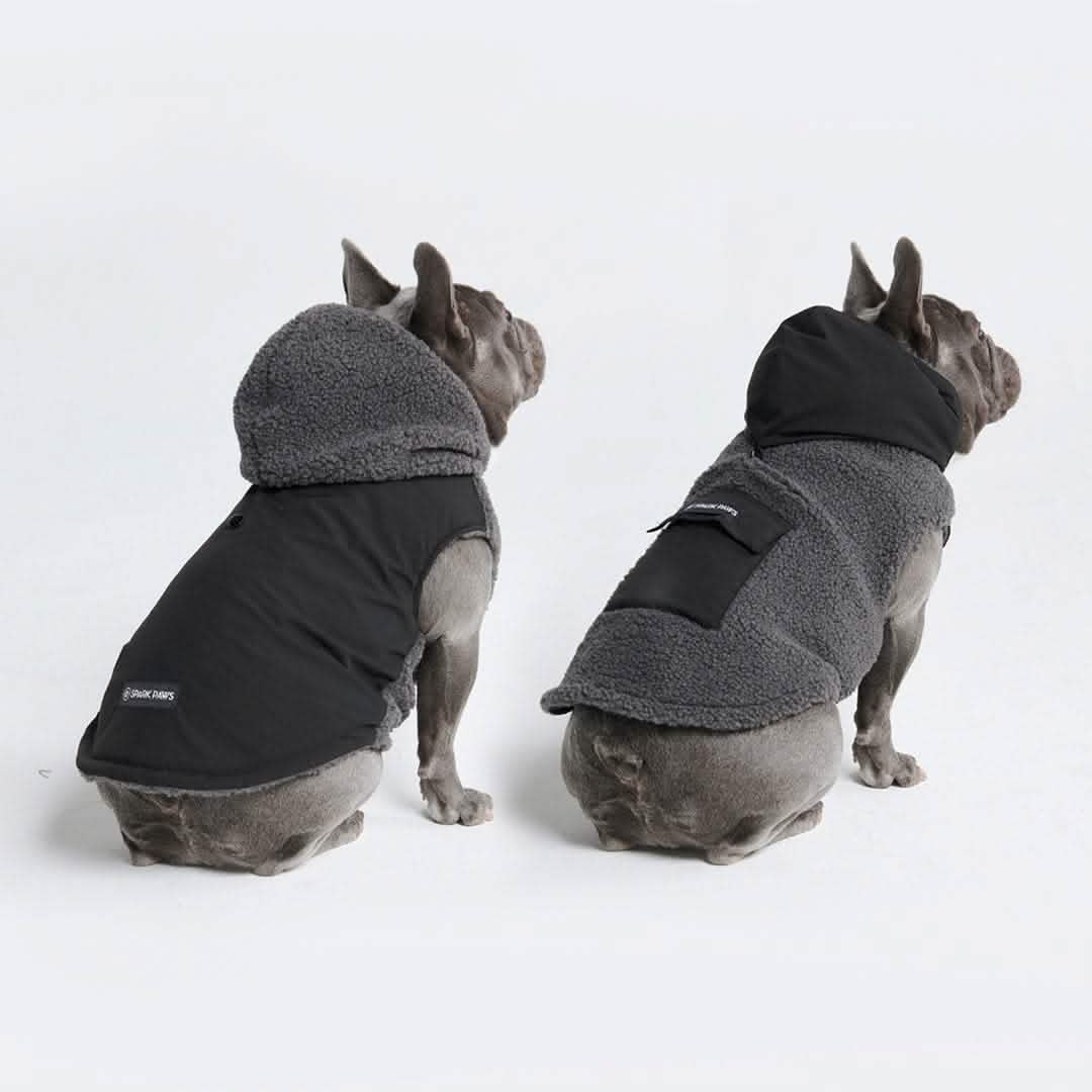 Reversible Dog Jacket Grey and Black SPARK PAWS