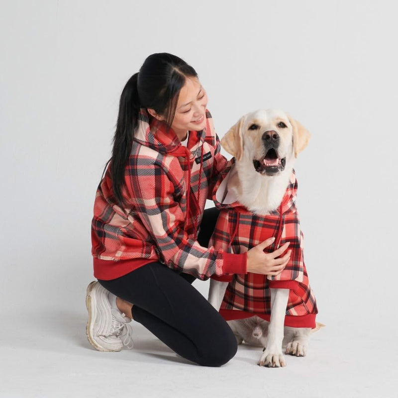 Red Plaid Dog Hoodie