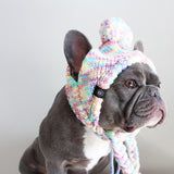 Knit Pom Pom Dog Beanie Hat - Pastel Icing