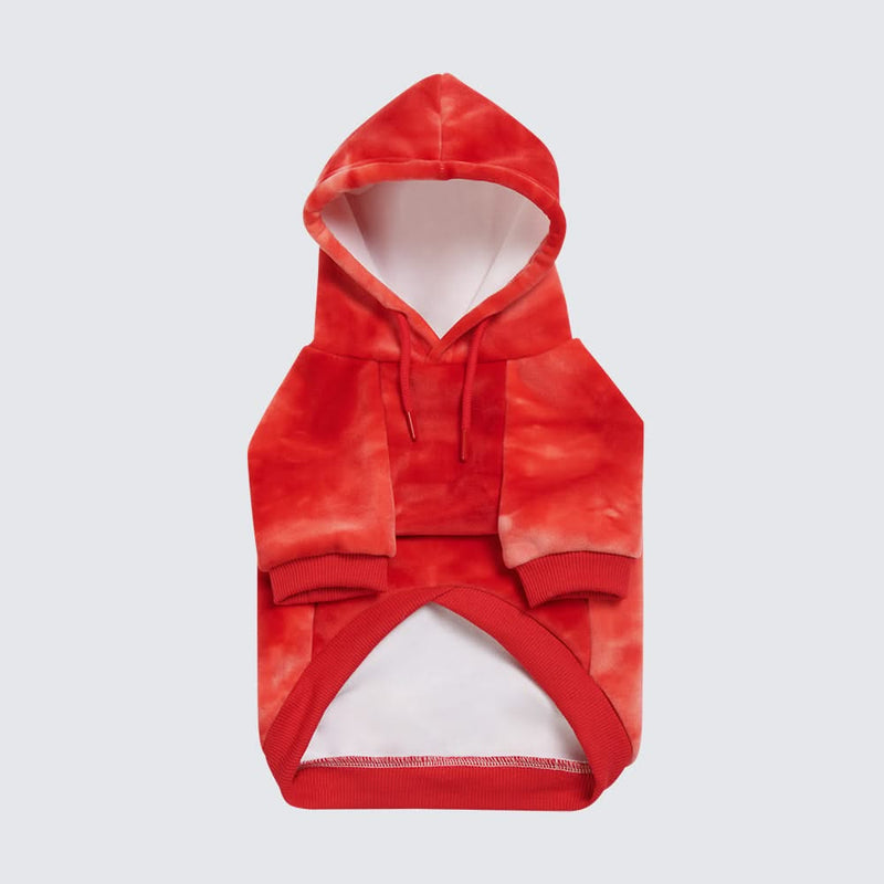 Velvet Dog Hoodie - Ruby Red