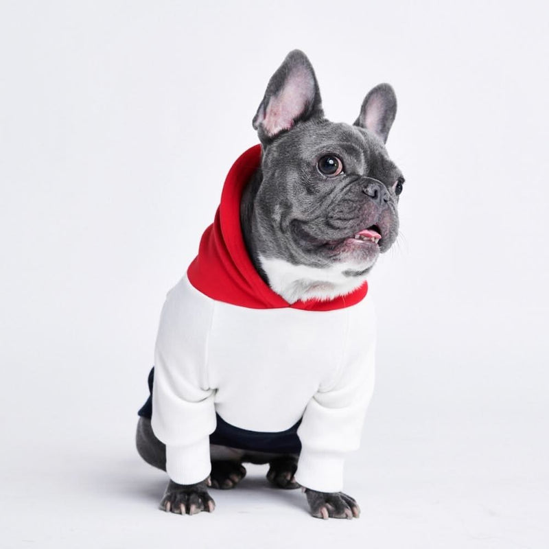 Red, White, Navy Dog Hoodie (SIZE L)