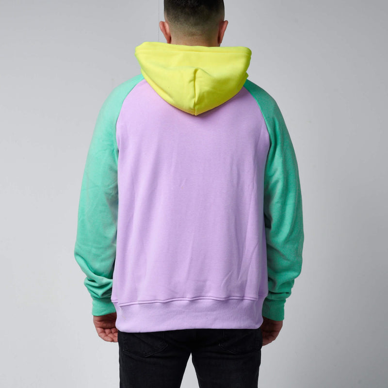 Purple Turquoise Yellow Human Hoodie