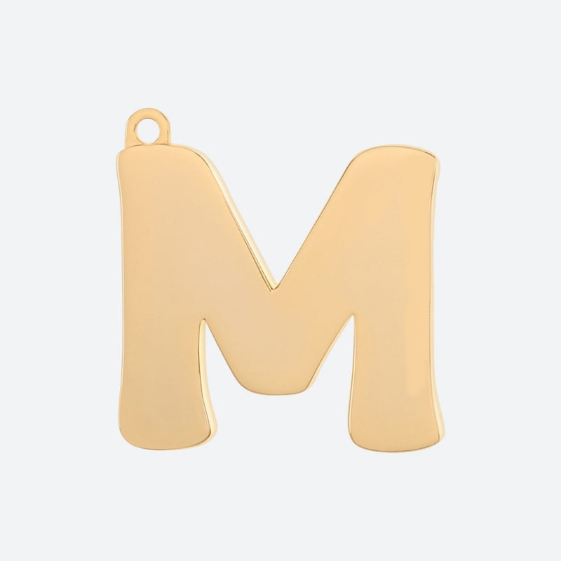 Gold Dog Tags Letter M